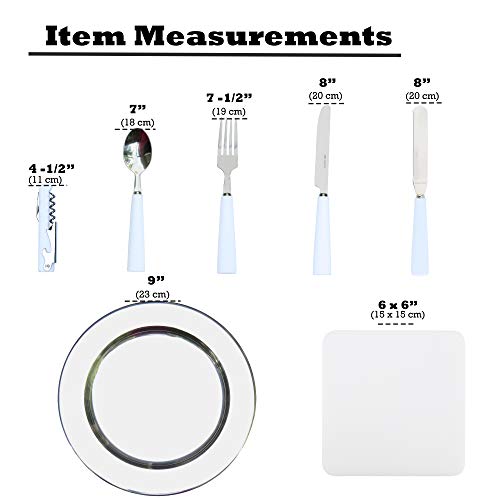 Camping Silverware Set with Case, 23 Pcs Camping Mess Kit with