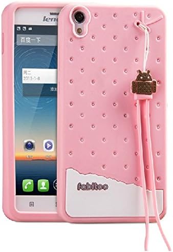 Fabitoo® Lenovo S850 case, 3D Cute Cartoon Silicone Back Cases Covers for Lenovo S850(Silicone Pink)