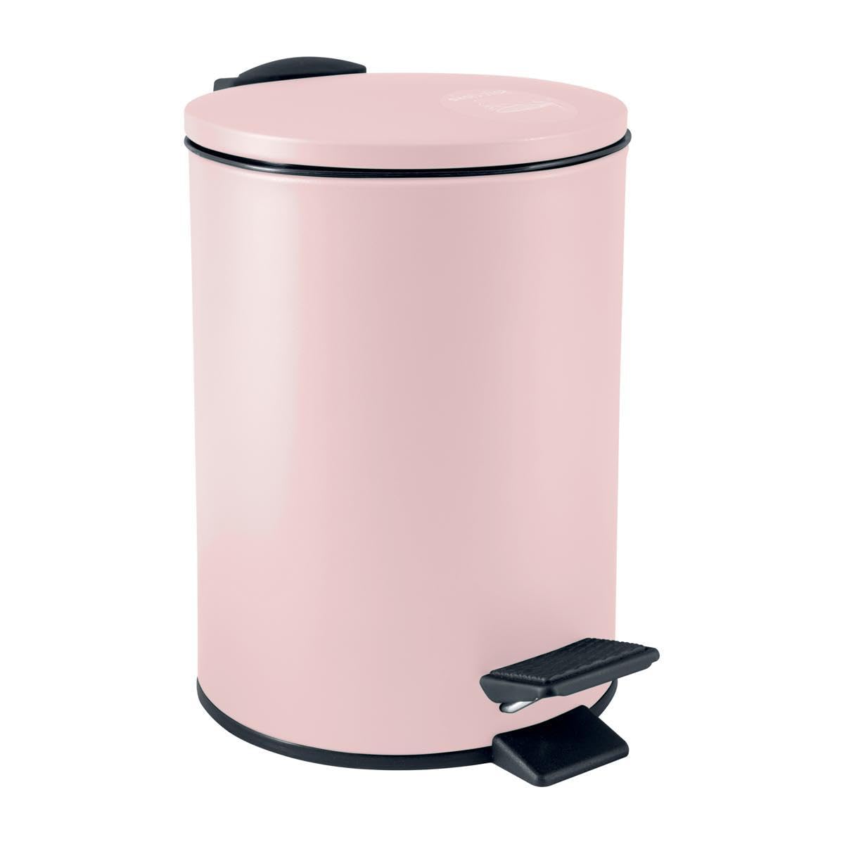 Spirella Adelar Bin 3 Litres Stainless Steel with Automatic Close and Inner Bucket, Soft Close, Matte Pink