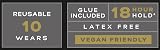 Eylure Luxe Faux Mink Opal False Lashes Black Reusable 10 Wears + Latex Free view 2