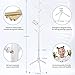 Clewiltess Wooden Tree 8 Hooks Coat Rack Stand, Hallway/Entryway Coat Hanger Stand for Clothes, Suits, Accessories,Super Easy Assembly (White)