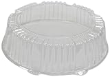 CaterLine Plastic Round Catering Tray Dome Lid, 12-Inch Diameter x 2.75-Inch Height, Clear (25-Count)