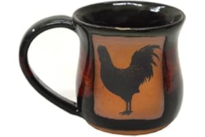 ALWAYS AZUL POTTERY Rooster Mug in Moonscape Glaze - Handmade Ceramic Coffee Mug - Stylish and Unique Handcrafted Artistic Drinkware - Polished Clay Cups, Great for Coffee, Tea, and Art Lovers