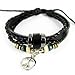 WILD-WIND (TM Unique Metal Ring & Plane Pendant Multi Punk Leather Adjustable Wrap Bracelet