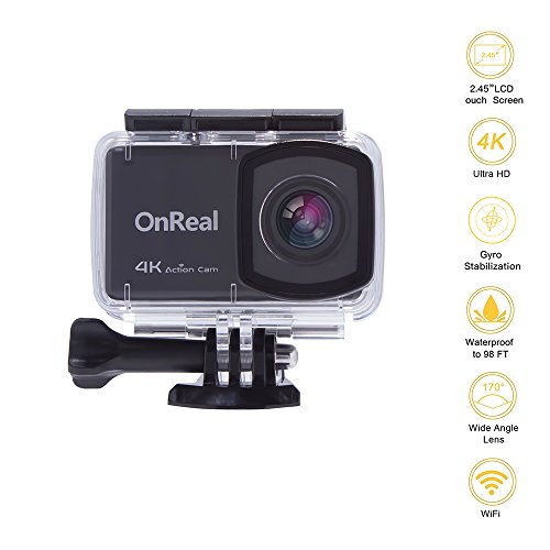 OnReal 4K Action Camera 16MP Photo Resolution 2.45’’ Touch Screen