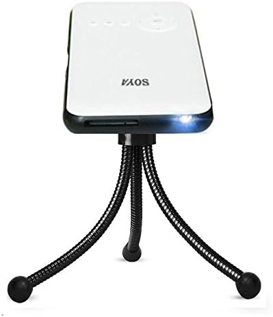 SOYA Portable Home Video Projector Android 4.4 HD LED Wifi mini Smart Projector DLP 8G+ HDMI USB Speaker Bluetooth 4.0 Support Web Browser Netflix Youtobe EShare Function (Black+White)