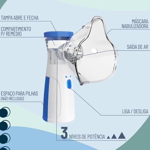 Nebulizador Inalador Ultrassônico Portátil USB Sem Fio Silencioso