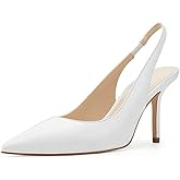 Womens Slingback Pointed Toe Stiletto Pumps Slip-on High Heels Office Lady Sandals Party Prom Dress Shoes