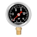 MEASUREMAN 1-1/2" Dial Size Black Dial, Glycerin