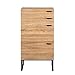 Storage Cabinet with 4 Drawers in Oak,Work for Home Office with Steel Legs