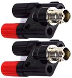 MWRF Source 2 PC BNC Female to Dual 4mm Banana Female Jack Socket Binding Post Adapter Connector