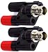 MWRF Source 2 PC BNC Female to Dual 4mm Banana Female Jack Socket Binding Post Adapter Connector