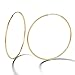 Carleen 14K Yellow Gold Plated 925 Sterling Silver Dainty Endless Hoop Earrings for Women Girls (45mm)