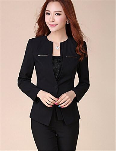 Amazon レディーススーツセット 細身シルエットで 美スタイル魅せ 2点ご購入w158 M スーツ パンツ ブラック スーツ 通販