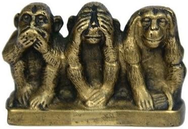 Three Monkey Statue Handmade Fine Gadhiji Inspring Art Small By Vyomshop