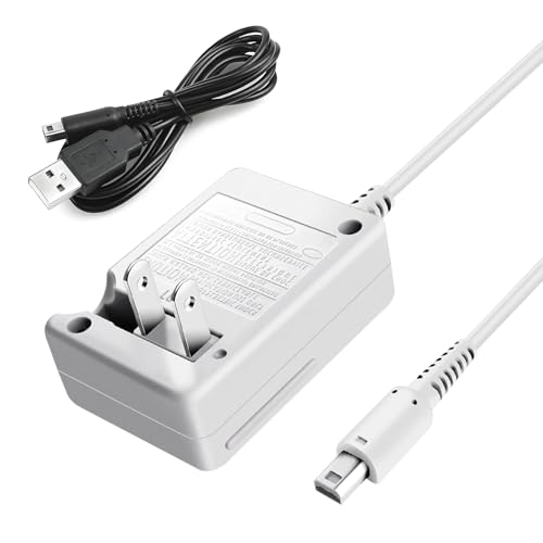 Critin 3DS Charger, 3DS Charger Compatible with 3DS XL, DSi XL, New 3DS & 2DS- AC Wall Adapter, Universal 100-240V Replacement Power Cord for Handheld Console Accessories (Grey)
