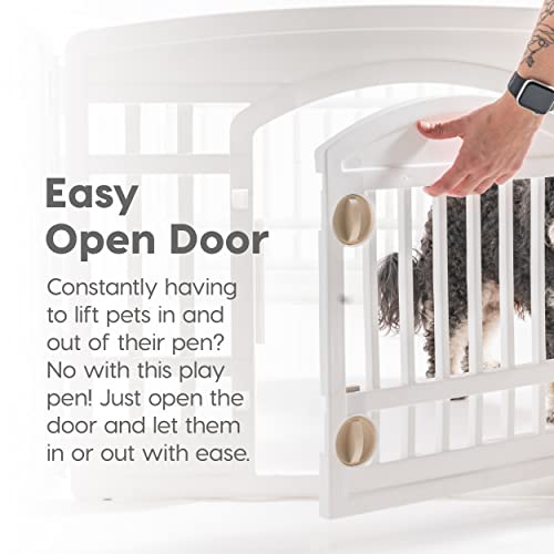 IRIS USA 24" Exercise 4Panel Pet Playpen with Door, Dog Playpen, Puppy