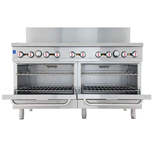 Empura 60" Stainless Steel Commercial Gas Range with Two Ovens, 10 Burners, 362,000 BTU