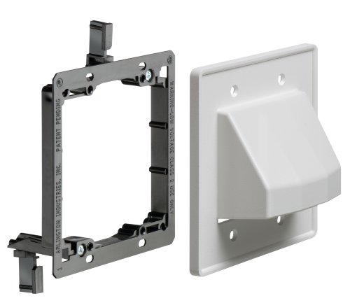 Arlington LVCE2-1 Low Voltage Mounting Bracket with Cable Wall Plate, 2-Gang, 1-Pack