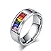 JAJAFOOK Stainless Steel Rings Mens Womens Wedding Gay Pride LGBT Rings for Gay & Lesbian US,Size 5-12