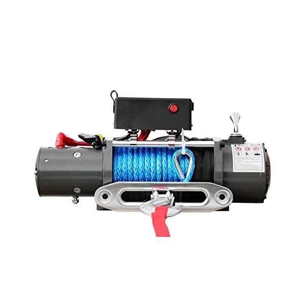 Elektrische Seilwinde 12â¯V â 13.000â¯lbs / 5.900â¯kg Zugkraft, Kunststoffseil 26â¯m, Funk- & Kabelfernbedienung, Winde fÃ¼r Offroad, AnhÃ¤nger & Forst