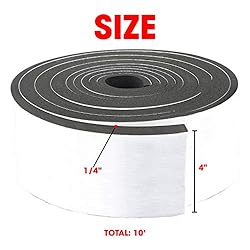 Neoprene Foam Strip Roll by Dualplex, 4" Wide