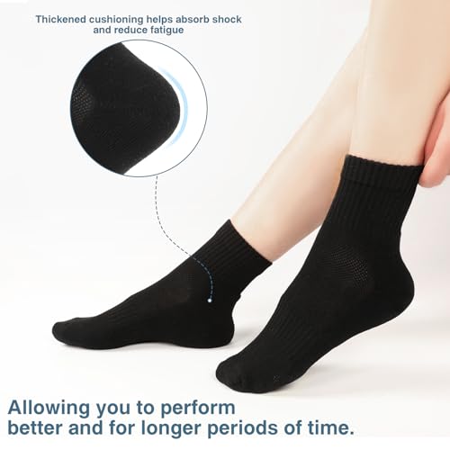 Kodal Copper Ankle Running Socks for Men Women Cushion Cotton Quarter Socks Odor Control for Smelly Sweaty Feet 4 Pairs
