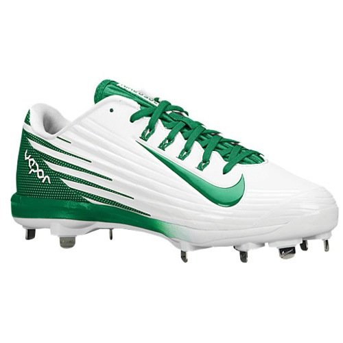 green and white baseball cleats