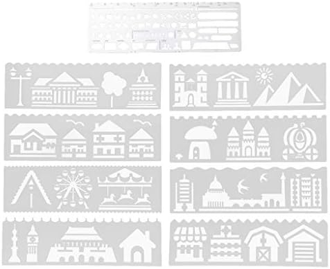 P Prettyia 描画テンプレート ステンシル ルーラー 製図テンプレート 日記 手紙 スケジュール帳 カード作成 適用 9個 B084lxg3kz 550円 人気海外一番 100 品質保証 全品送料無料 即日出荷 Sale開催中