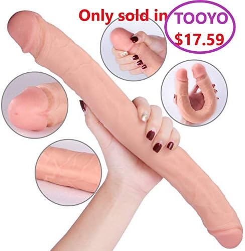 15 inch Double Ended Headed D-i-l-d-ò Super Soft for Women Men Wand Lifelike Massage Toys (Flesh)
