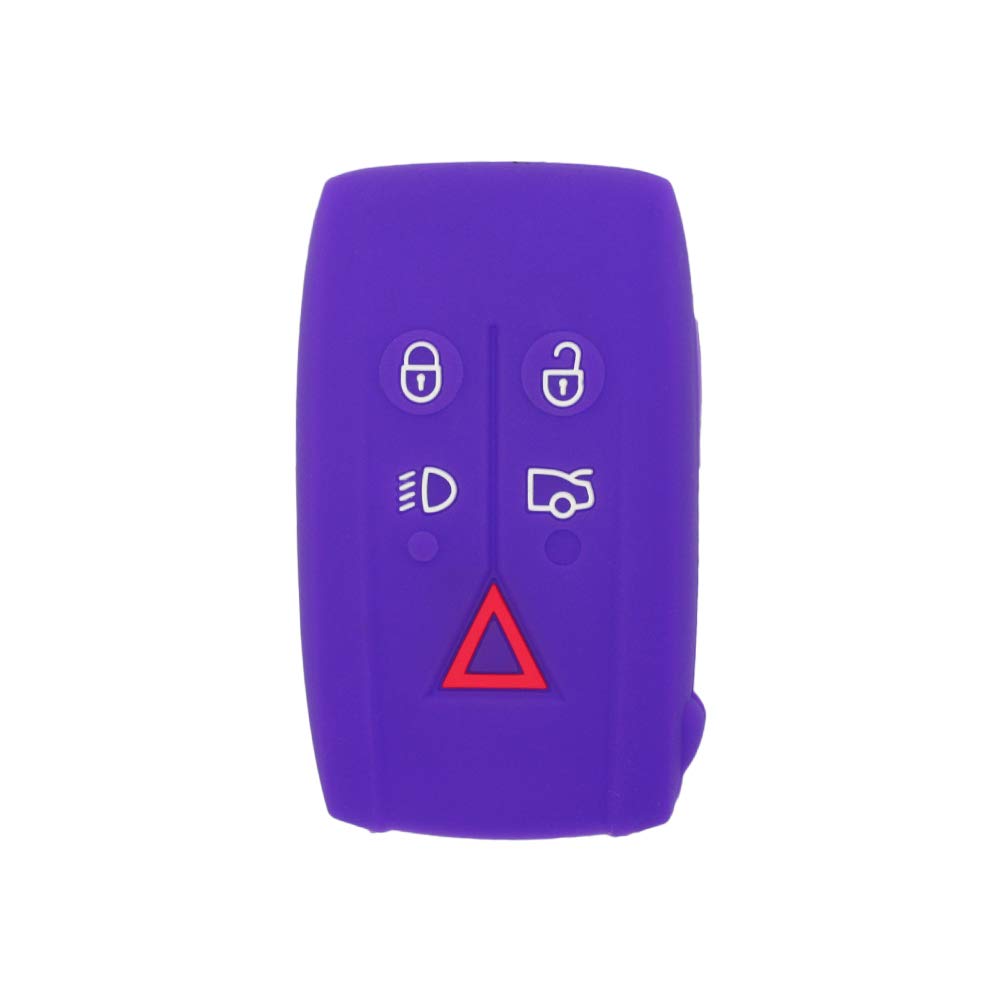 BROVACS Silicone Cover Protector Case Holder Skin Jacket Compatible with JAGUAR 5 Button Smart Remote Key Fob CV4983 Deep Purple
