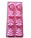 Allforhome (TM) 8 Cavity Christmas Tree Santa Claus Bells Silicone Cake Baking Mold Polymer Clay Chocolate Biscuit Candle Soap DIY Mold Bakeware