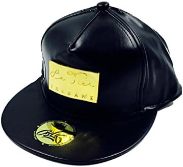 Gold Bar Black Leather Strapback - 24K Dope Black