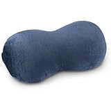 LANGRIA Infinity-Shape Car Neck Pillow Memory Foam Headrest Lumbar Support Cushion for Travel Work Commute with Removable Cover, CertiPUR-US Certified (Navy Blue)