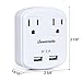 DEWENWILS Multi Outlet Plug 2 AC Outlets with Dual USB Ports (3.1A Total), Small USB Wall Charger Adapter for Travel/Home/Cruise Ship/GFCI, ETL Listed, White