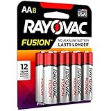RAYOVAC AA 8-Pack FUSION Premium Alkaline Batteries, 815-8TFUSK
