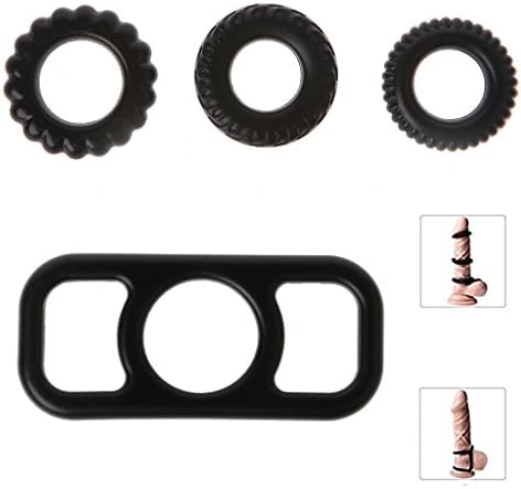 4Pcs Sretchy Silicone Cɔ-Ck Ring Waterproof Black