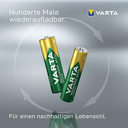 Batterien AAA, wiederaufladbar 4 Stück, Recharge Accu Phone, 800 mAh