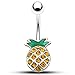OUFER 14G Surgical Steel Pineapple Navel Rings Belly Button Rings Belly Piercings