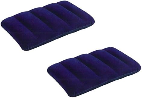 Fortunext Cloudmall Intex Soft Velvet Air Pillow (Blue) - Pack of 2