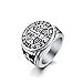 LAOYOU Men's St Benedict Ring Stainless Steel Christian Mens Catholic Saint Benedict Exorcism Rings Gift Cross Demon Protection Ghost Hunter CSPB for Men Son Dad Boyfriend Vintage Antique Size 8