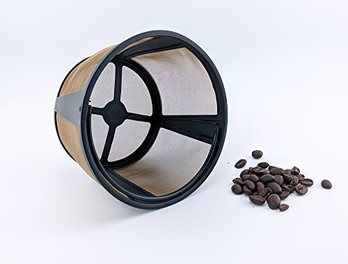 NRP Permenent 14-cup Gold-tone Coffee Filter Compatible for KRUPS Coffeemaker EC324 Drip Brew Filter Basket -Also Fits More - Thumbnail 3