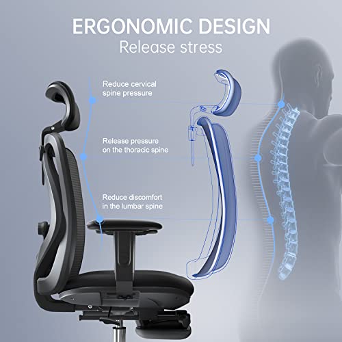 XUER Ergonomic Office Chair Home Office Desk Chair with Footrest