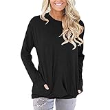 onlypuff Pocket Shirts for Women Casual Loose Fit Tunic Top Baggy Comfy Blouse