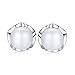 DIAMOVI Stunning Flawless Pearl Stud Earrings & Silver Chain Pendant Set| Natural, Flawless Freshwater Pearl & 925 Sterling Silver| The Most Unique Fashion Jewelry Set (1 | White Pearls)