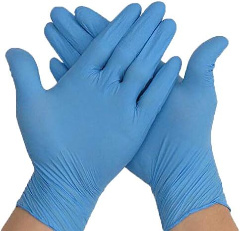 Premium Disposable Gloves Deluxe Box 100 Count - Safe Fit Blue Nitrile Gloves Powder Free,Latex Free, Hospital Quality Medical Grade Disposable Examination Gloves(M)