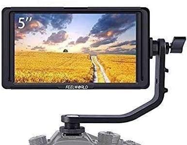 Feelworld F5 Camera Field Monitor 4K 1920x1080 5 Inch DSLR Full HD IPS Video Peaking Focus HDMI 8.4V DC Input Output With Tilt Arm (F5 5'' Standard)