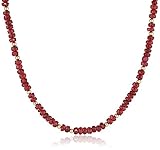 Dyed Corundum Rondelle with 14k Gold Beads and Filigree Clasp Necklace, 16