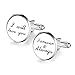 DALARAN Mens Personality Cufflinks Silver Plated Letter Cufflinks 0.63 Inch for Men Wedding Jewelry