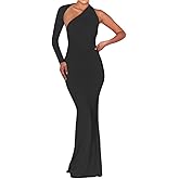 BEAGIMEG Women's Sexy Elegant One Shoulder Backless Evening Long Dress